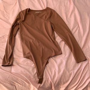 Brown Abercrombie long sleeve bodysuit